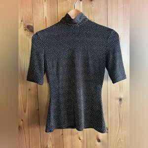 Emilia wickstead metallic chevron mock neck top